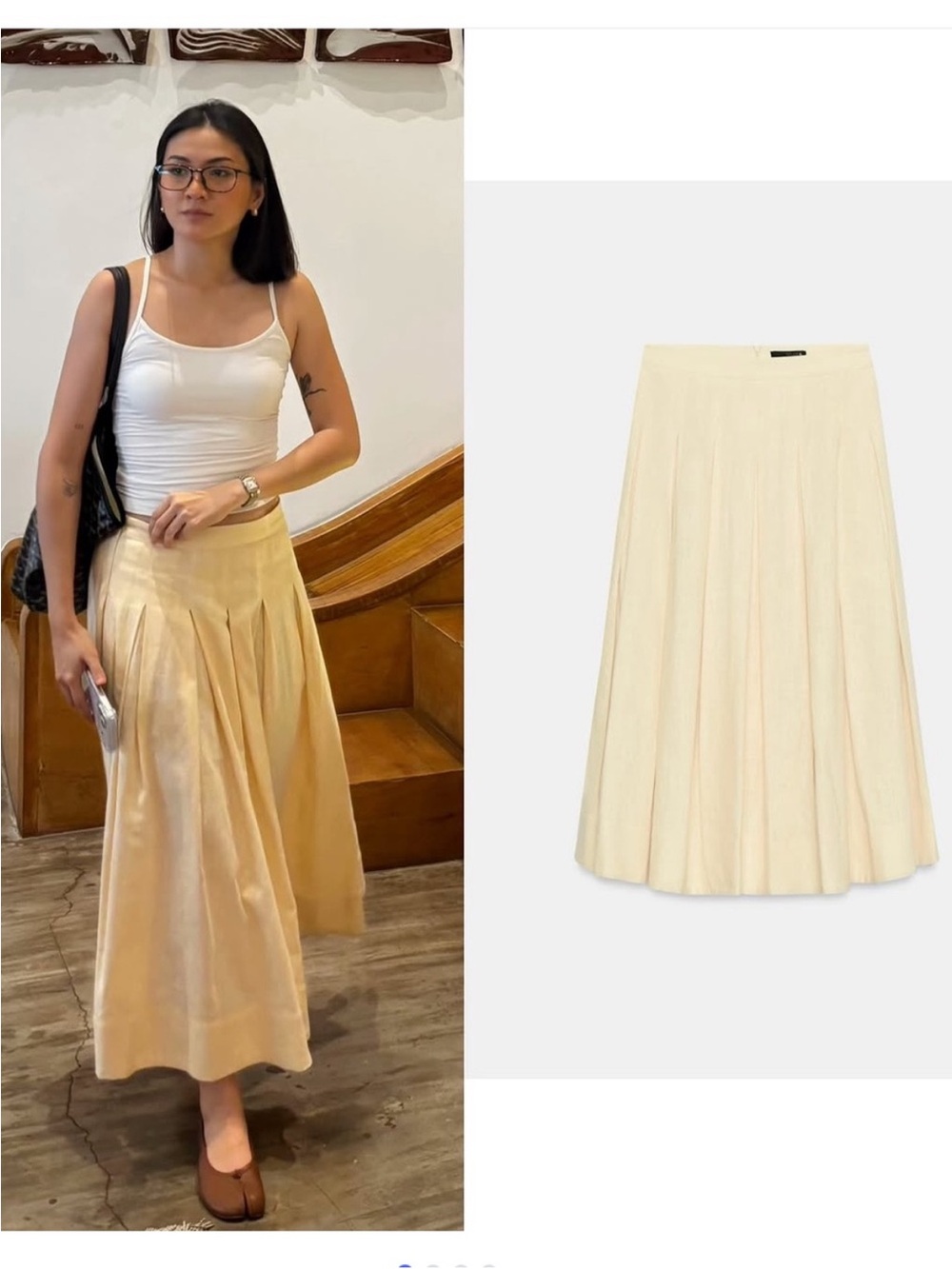 Zara Pleated Midi Skirt NWT